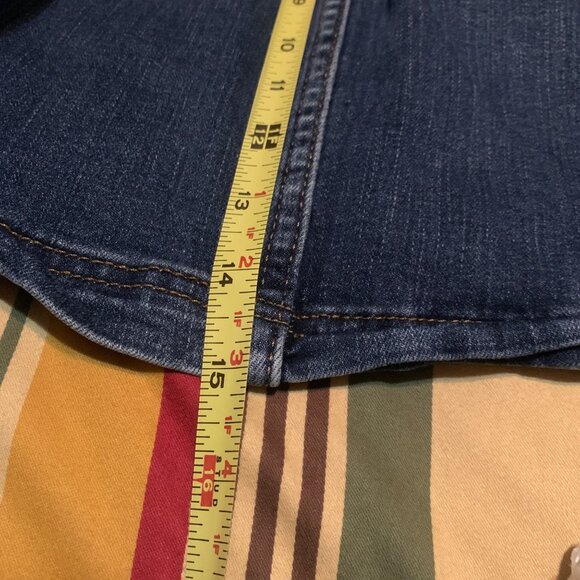 Vintage Lee Denim Blue Jean Skort Women's A-Line Style Back Pockets Size S - Picture 10 of 15